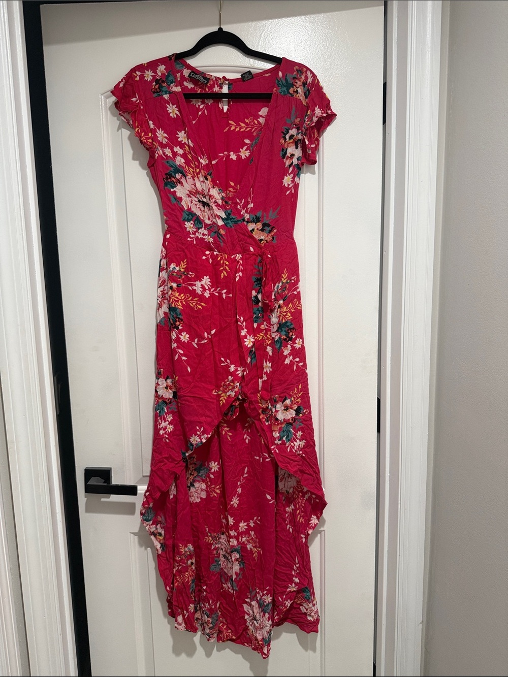 Floral Wrap Maxi Dress - Pink Floral